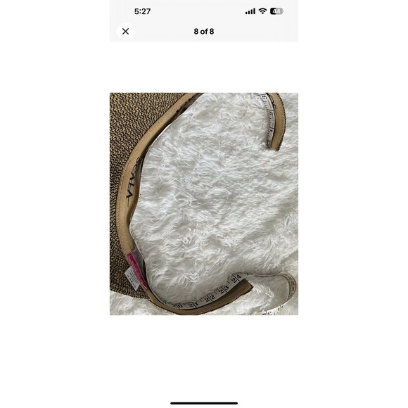 Scala Collezione Womens Straw Sun Visor Adjustable Hook/Loop Back Tan Black OSFM - Picture 7 of 7